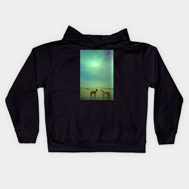 Wild Horses of Cumberland Island Kids Hoodie by oliviastclaire